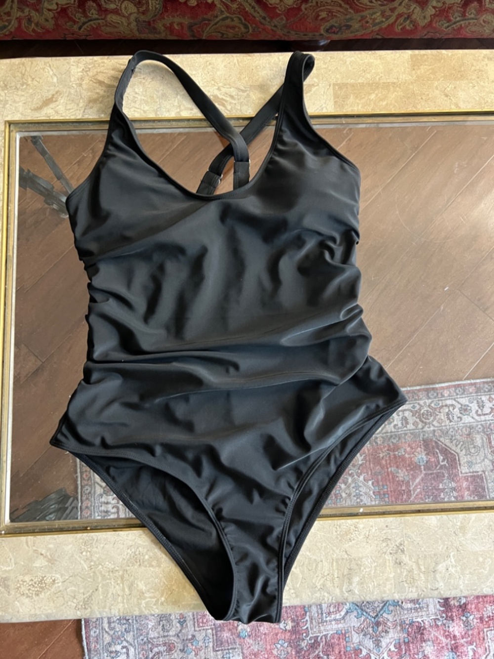 Black one piece swimsuit with breast cups Size 1XL